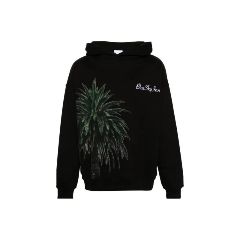 Blue Sky Inn Palm Tree print Cotton Hoodie-0