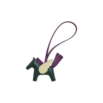 HERMES Rodeo Pegase Swift Leather Bag Accessory Trumpets Unisex Burgundy & Violet & Milton Yellow
