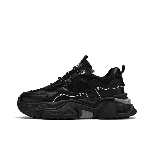 JKEM Anti Slip And Wear Resistant Height Increasing Low Top Chunky Sneakers Men's