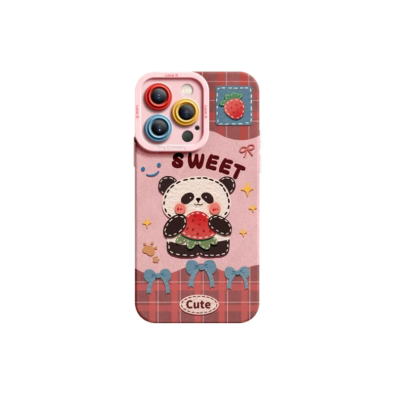 I Create My Art Silicone Material Bear Bunny Impact Resistant Phone Cases Compatibility IPhone16/15/14/13/12/11-9