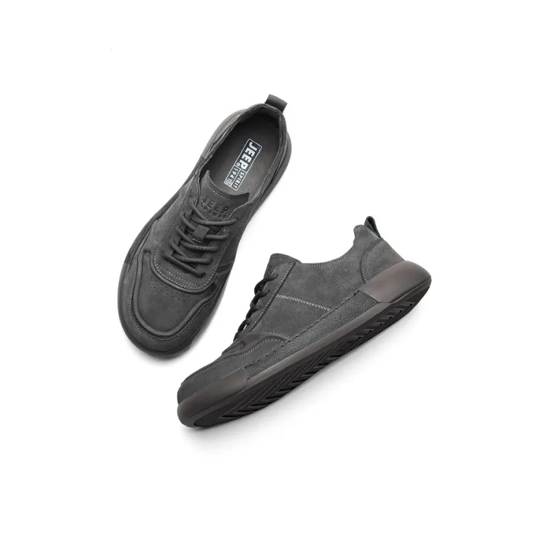 JEEP SPIRIT Slip Resistant Cushioning Abrasion Resistant Lightweight Low Top Skateboard Shoes Men's Black-2