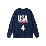 USA-Size 4 Long-Sleeved-Navy Blue