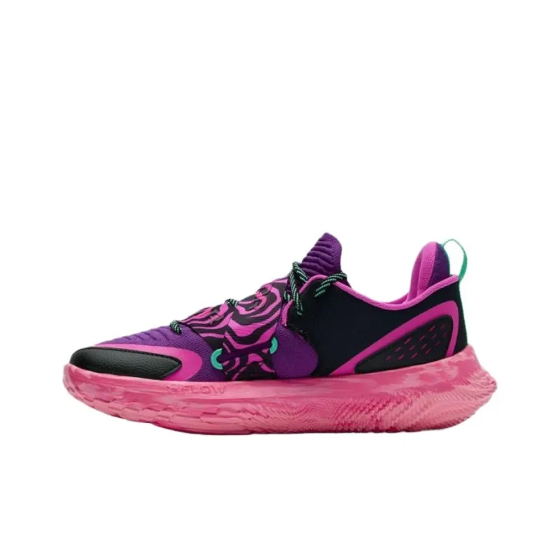 Under Armour FUTR X 4 Anti Slip Wear Resistant Low Top Basketball Shoes Unisex Purple-2