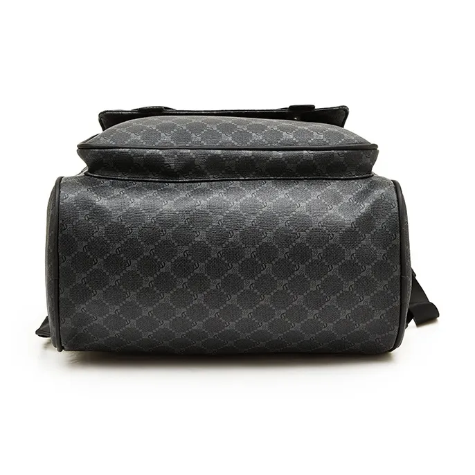 Old Man's Head Synthetic Leather Backpack Regular Men's Black-4