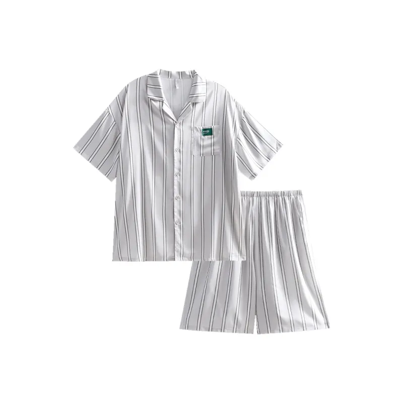 Same Language Pajama Set Men's Light Purple Gray-0
