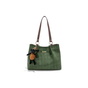 CLEVER& KETCH Suede Tote Bag Shoulder Bag Women's Green/Black/Brown/Purple/Ecru/Red/Blue