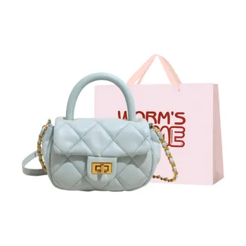 Worm's Home PU Handbag Women's Ecru/Black/Blue/Pink