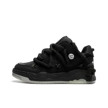 PAVEA Low Top Skateboard Shoes Unisex Black