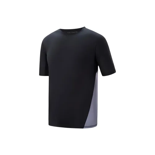 SALOMON T Shirt Men's Pitch Black/Gray Blue