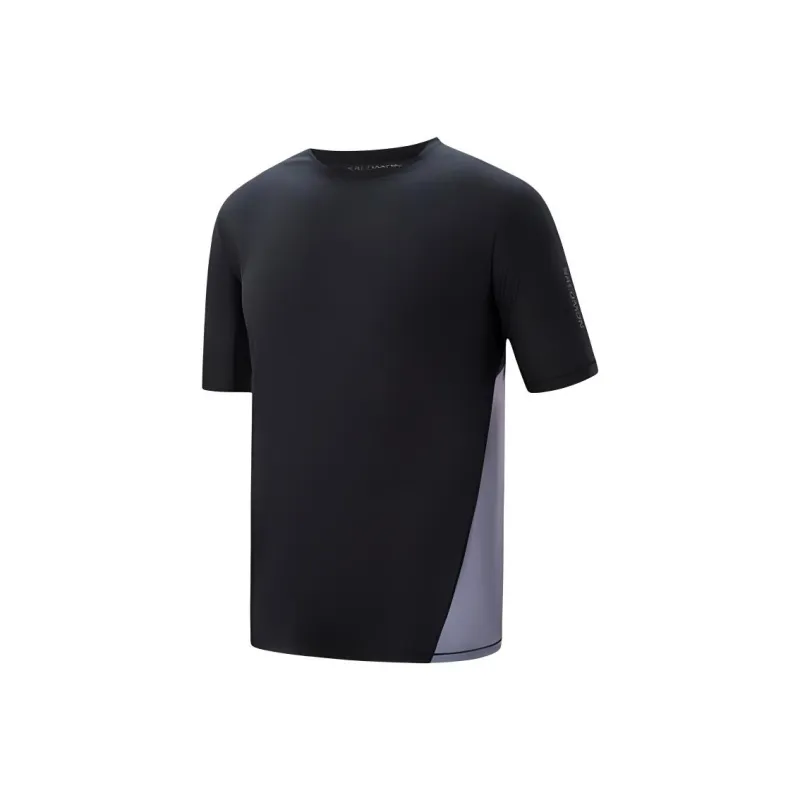 SALOMON T Shirt Men's Pitch Black/Gray Blue-0