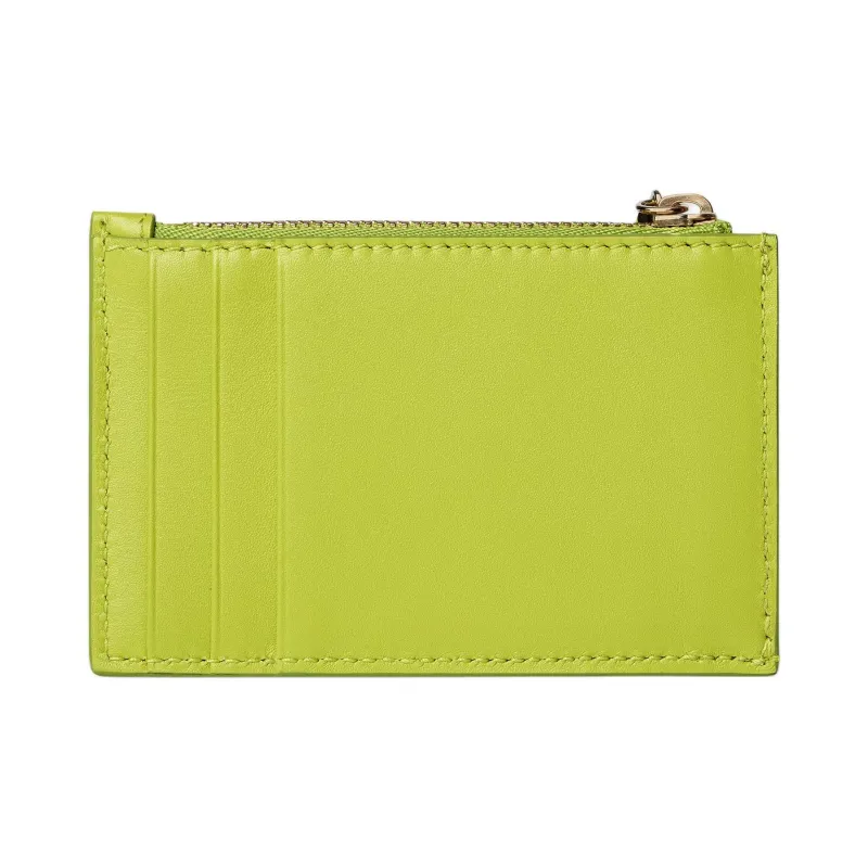 GUCCI Smooth Leather Card Holder Women's Bright Green-2