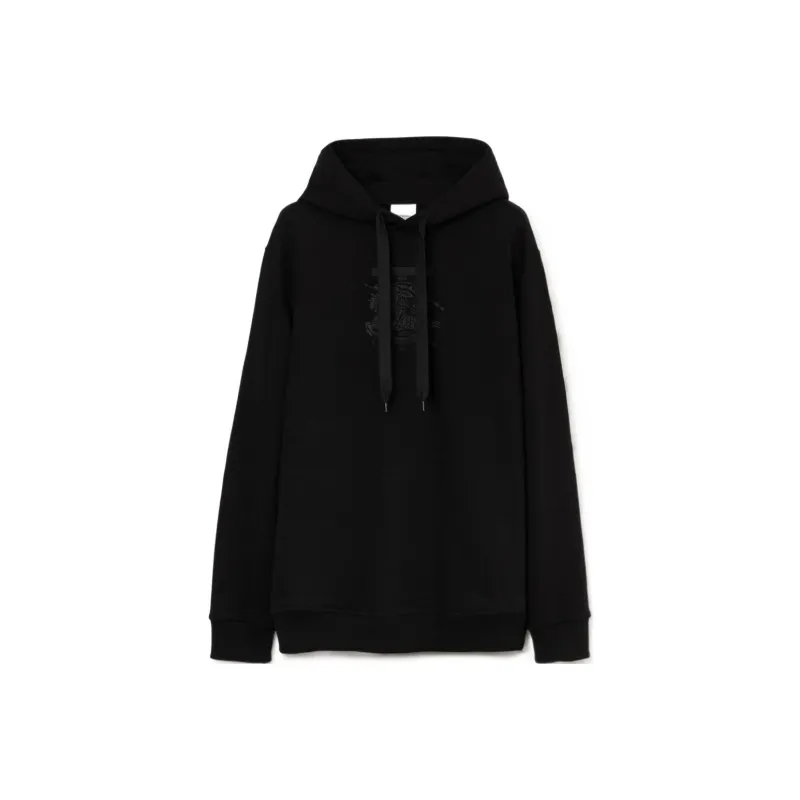 Burberry Embroidered Monogram Ekd Cotton Hoodie-0