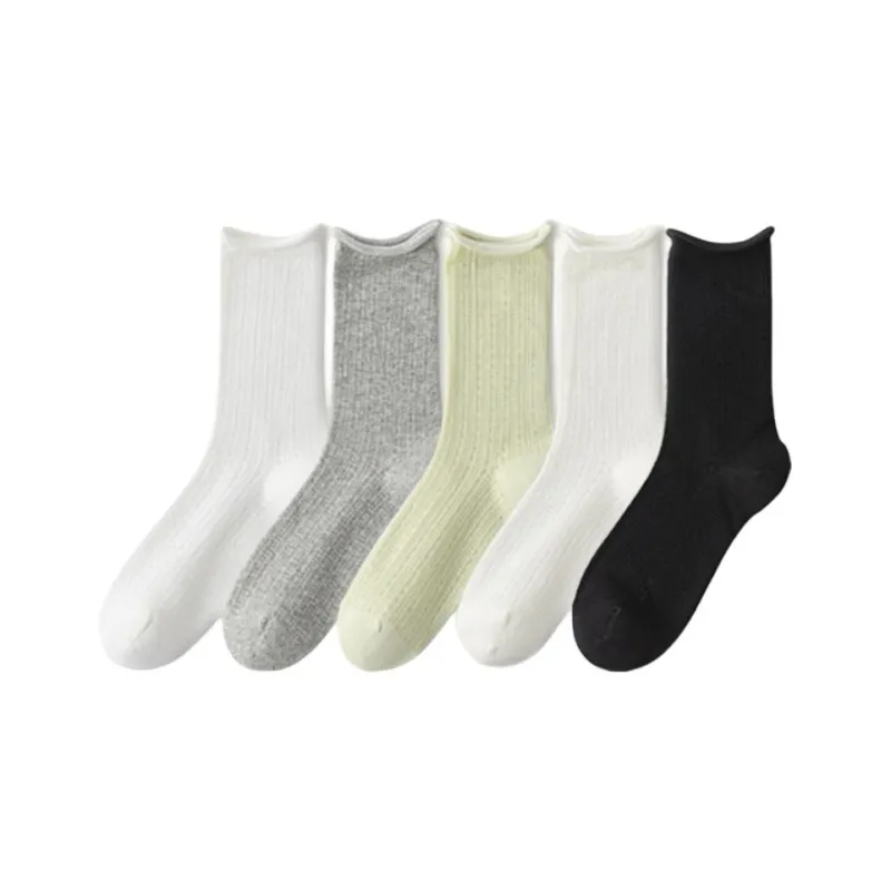 COTTON CHEESE Mid Calf Socks Women's 5 Pack-5