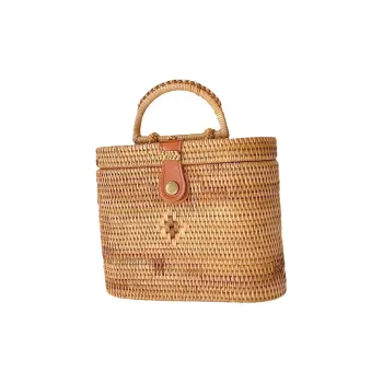 Boniu Rattan Handbag Regular Unisex Yellow