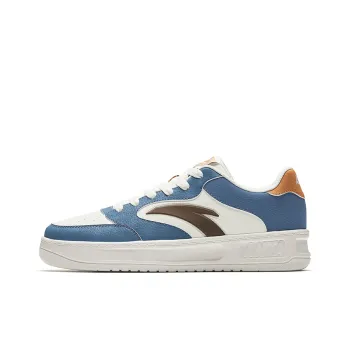 Anta Height Increasing Abrasion Resistant Lightweight Low Top Skateboard Shoes Men's White Blue