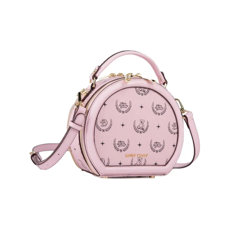 NOISY TEDDY PVC Shoulder Bag, Crossbody Bag, Handbag Women's Pink/Brown-2