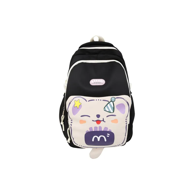 XIANGSU Nylon Backpack Unisex Purple/Blue/Black/Brown/White/Khaki-10