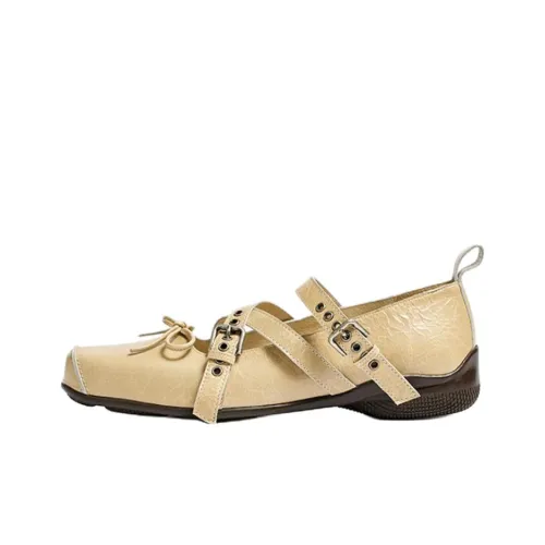 Open Yy Casual Single Shoes Women's Beige