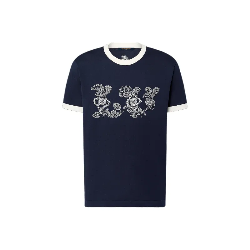 LOUIS VUITTON Graphic Intarsia Short Sleeved Cotton Crewneck-0