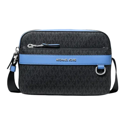 MICHAEL KORS Hudson Coated Canvas Shoulder Bag Crossbody Bag Men's Blue & Black