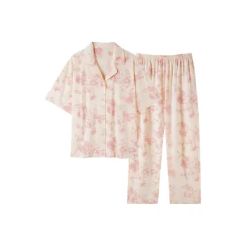 MIIOW Cool One Summer Series Cat Person Pajamas Women's Summer Snow Silk Women's Apricot