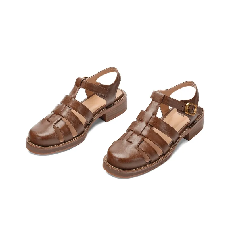 XICUNMINGWU Roman Sandals 3cm Women's Brown-2