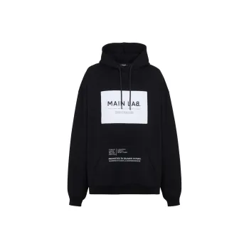 BALMAIN Drawstring Logo Printed Hoodie