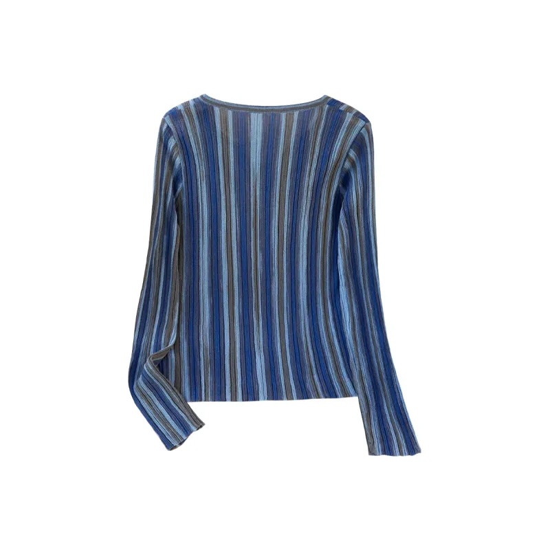 TOUCH Knitwear Women's Blue Stripes-1