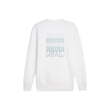 PUMA BRAND LOVE Men's Crew Sweatshirt Men's White