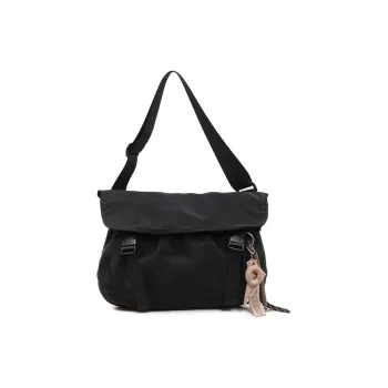 GOBLIN SHARKS 1759 Fabric Messenger Bag Shoulder Bag Unisex Black/Ecru