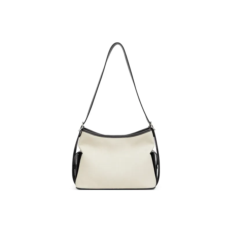 Teenmix Cow Leather With Synthetic Leather Shoulder Bag Women's Ecru & Black/Ecru & Light Green/Ecru & Khaki-3