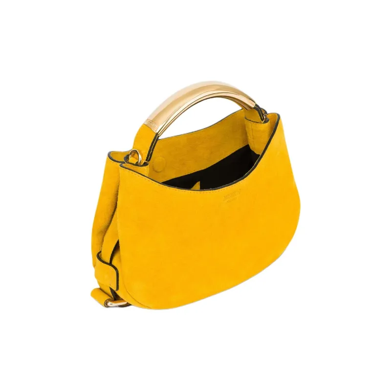 MOSCHINO Calfskin Crescent Bag Handbag Trumpets Women's Yellow-2