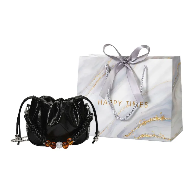Miss Angel PU Crossbody Bag Women's Black/White/Silver-12