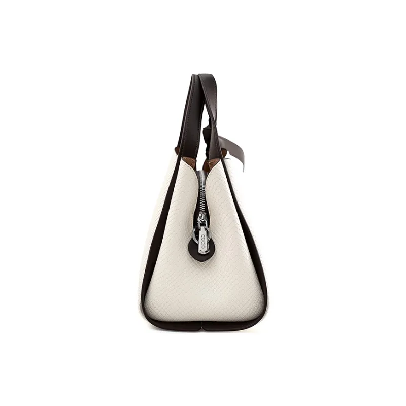 Vigno Synthetic Leather Handbag Regular Women's Black & White-4