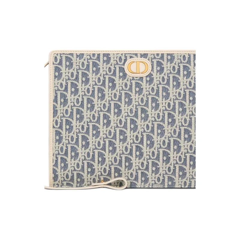 DIOR 30 Montaigne Calfskin Clutch Women's Blue-4