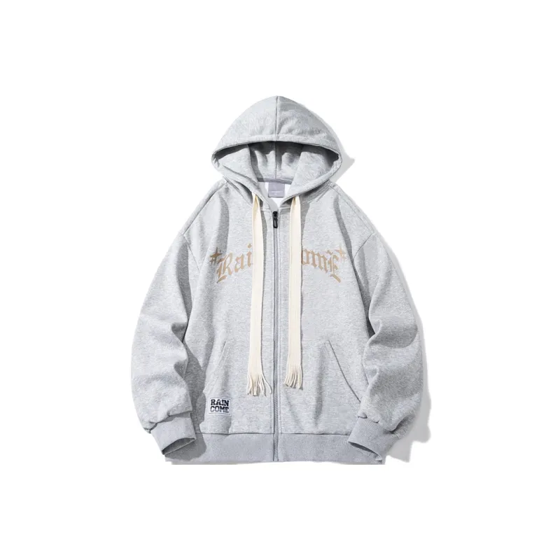 RAINCOME Hooded Loose Fit Cardigan Sweatshirt Spring And Autumn Unisex-4
