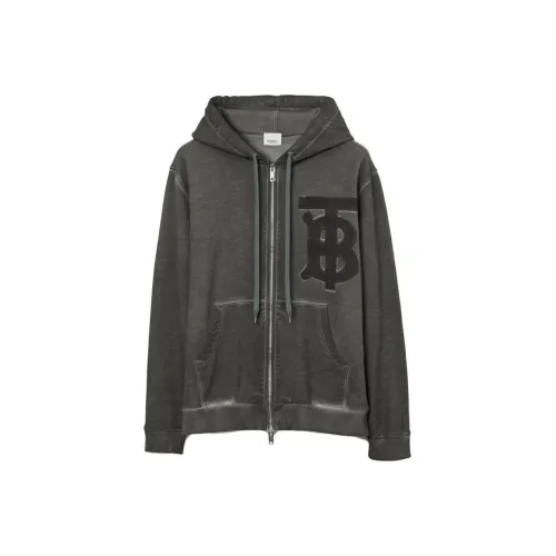 Burberry Monogram Motif Cotton Oversized Zip Hoodie