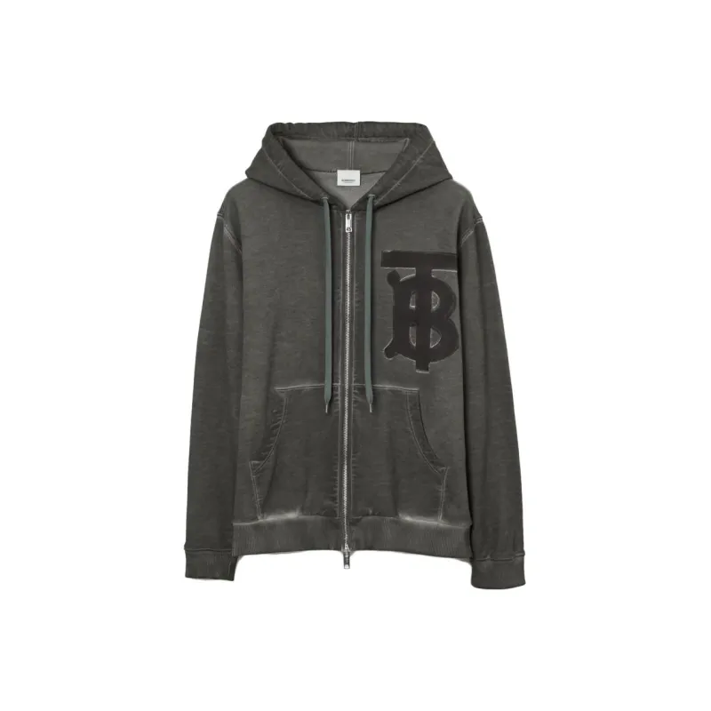 Burberry Monogram Motif Cotton Oversized Zip Hoodie-0