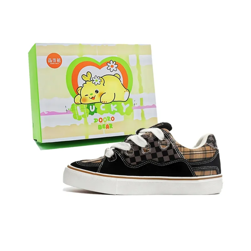 Budding Bear Height Increasing Abrasion Resistant Breathable Slip Resistant Low Top Skateboard Shoes Unisex-12