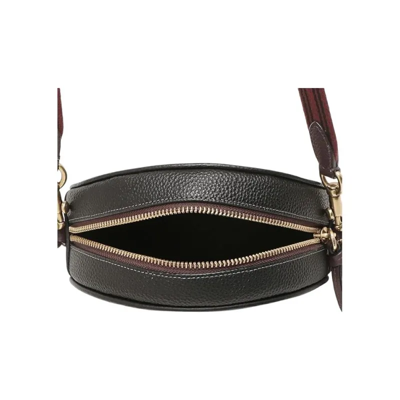 COACH Kia Cow Leather Small Round Bag Shoulder Bag Crossbody Bag Small Size Women's Black-4