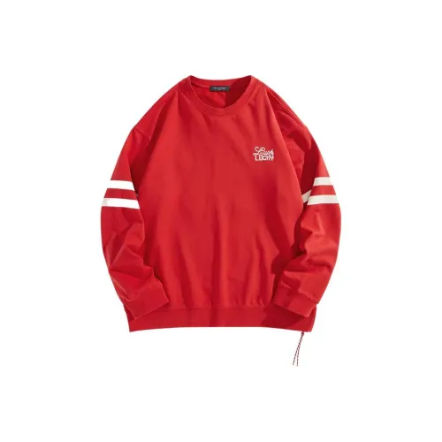 PEACEBIRD MEN CNY Pixel Series Sweatshirt Men's Red