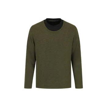 URBAN REVIVO T Shirts Men Dark Brown Green