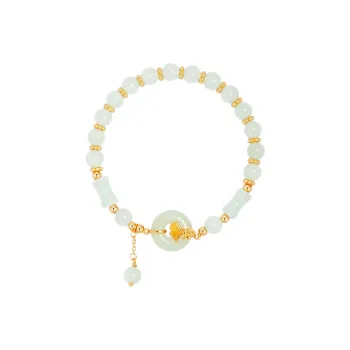 DIHUAJI Bracelets Pale Greenish White Jade Women's