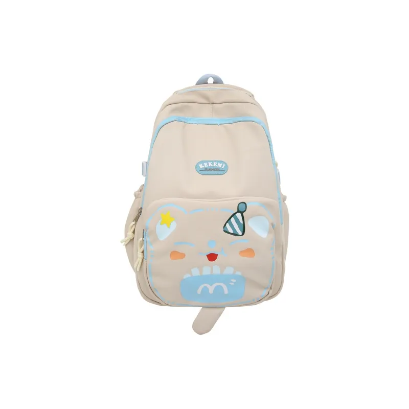 XIANGSU Nylon Backpack Unisex Purple/Blue/Black/Brown/White/Khaki-20