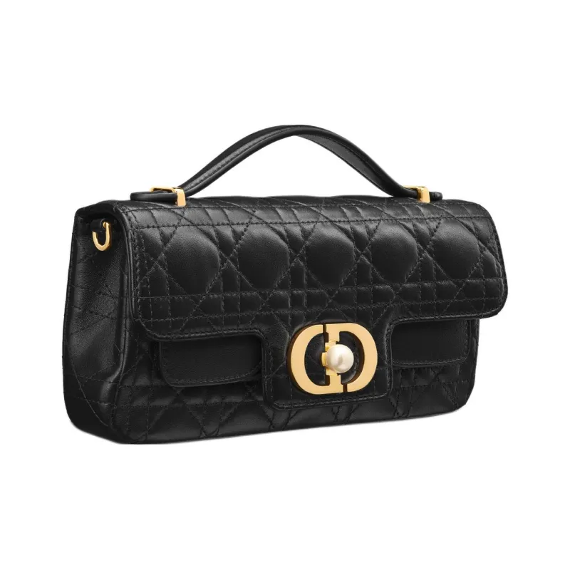 DIOR Jolie Lambskin One Shoulder Handbags Women's Black-2