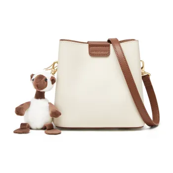 CNOLES Cow Split Leather Casual Workplace Date Commute Shoulder Bag Crossbody Bag Regular Women's Sunshine Warm White