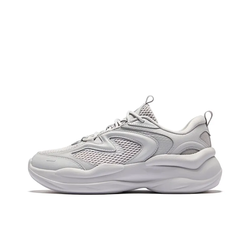 Erke Anti Slip Wear Resistant Low Top Casual Shoes Men's Mist Gray-0