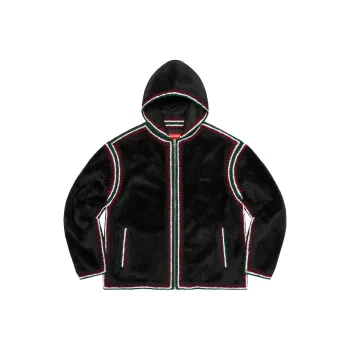Supreme Crochet Edge Hooded Zip Up Top