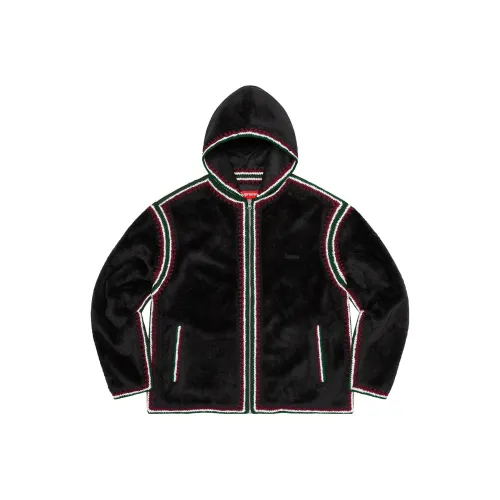 Supreme Crochet Edge Hooded Zip Up Top