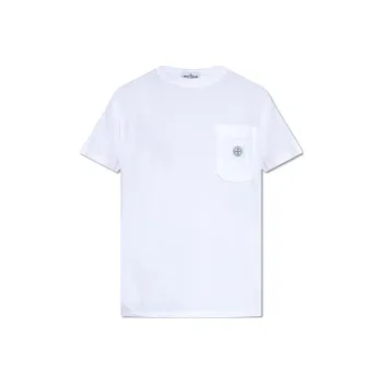 STONE ISLAND Pocket Detailed Crewneck T Shirt